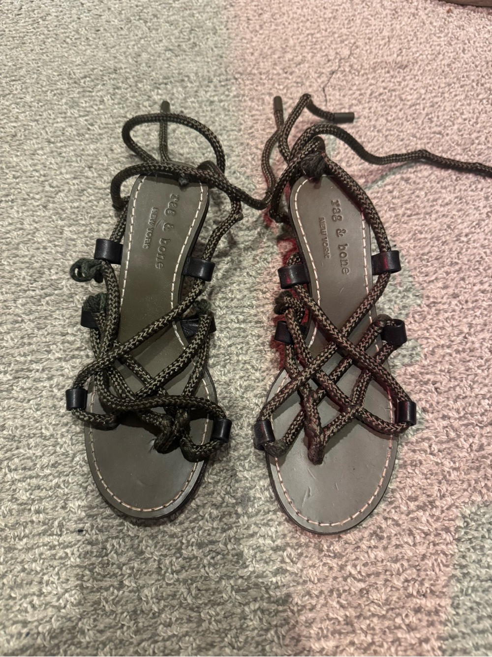 rag & bone Dark Brown Braided Lace-Up Gladiator Sandals